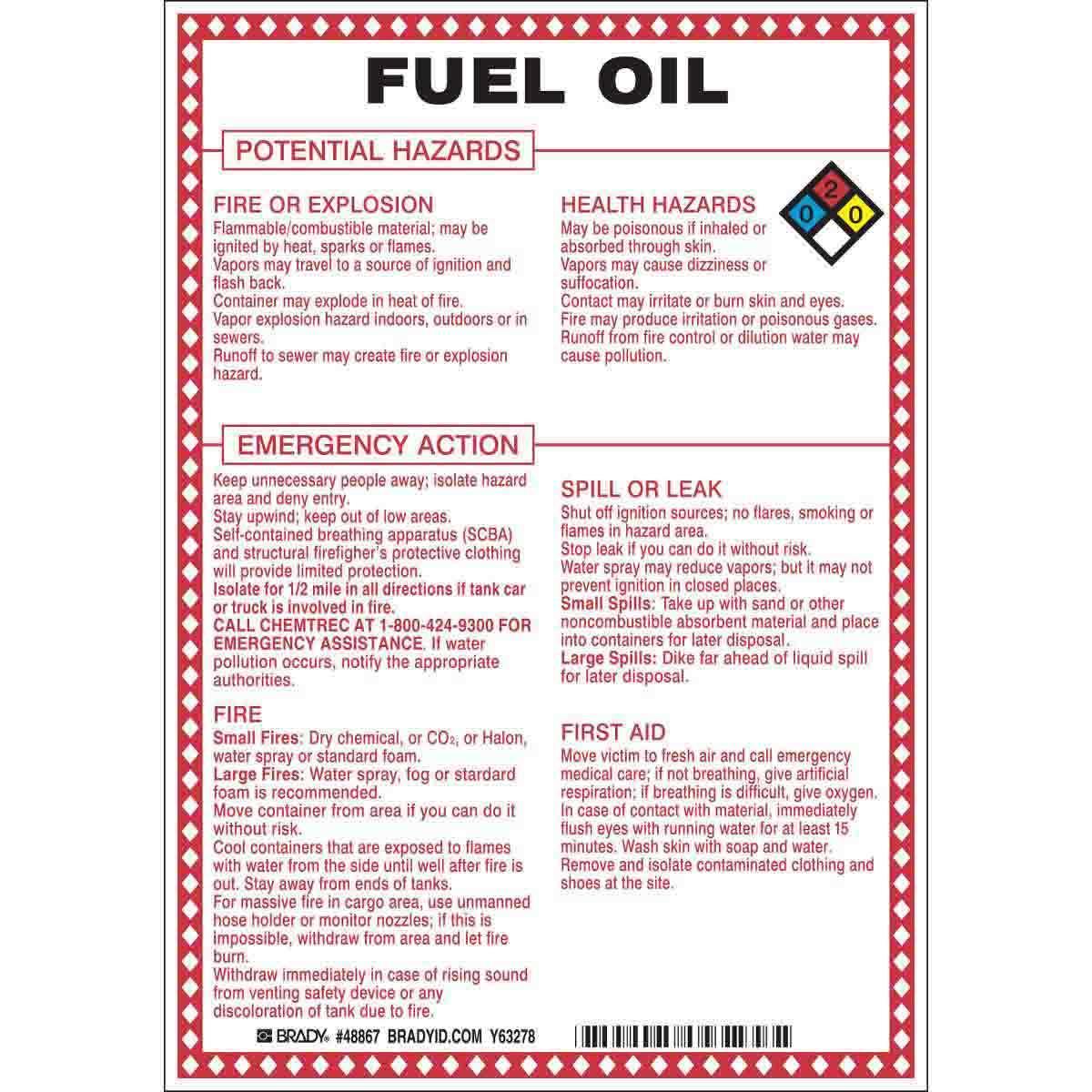 Brady® 48867 Chemical & Hazardous Material Signs