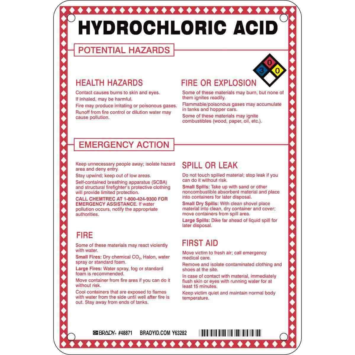 Brady® 48871 Chemical & Hazardous Material Signs