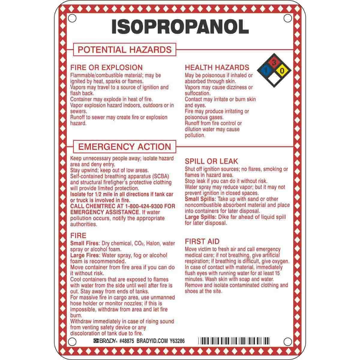 Brady® 48875 Chemical & Hazardous Material Signs