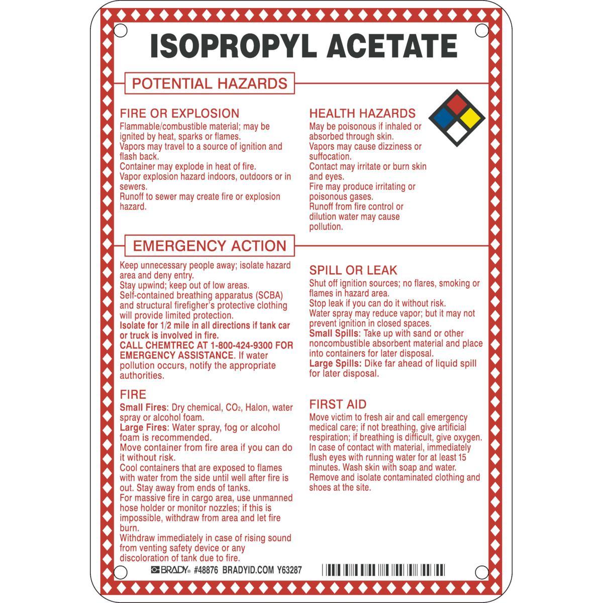 Brady® 48876 Chemical & Hazardous Material Signs
