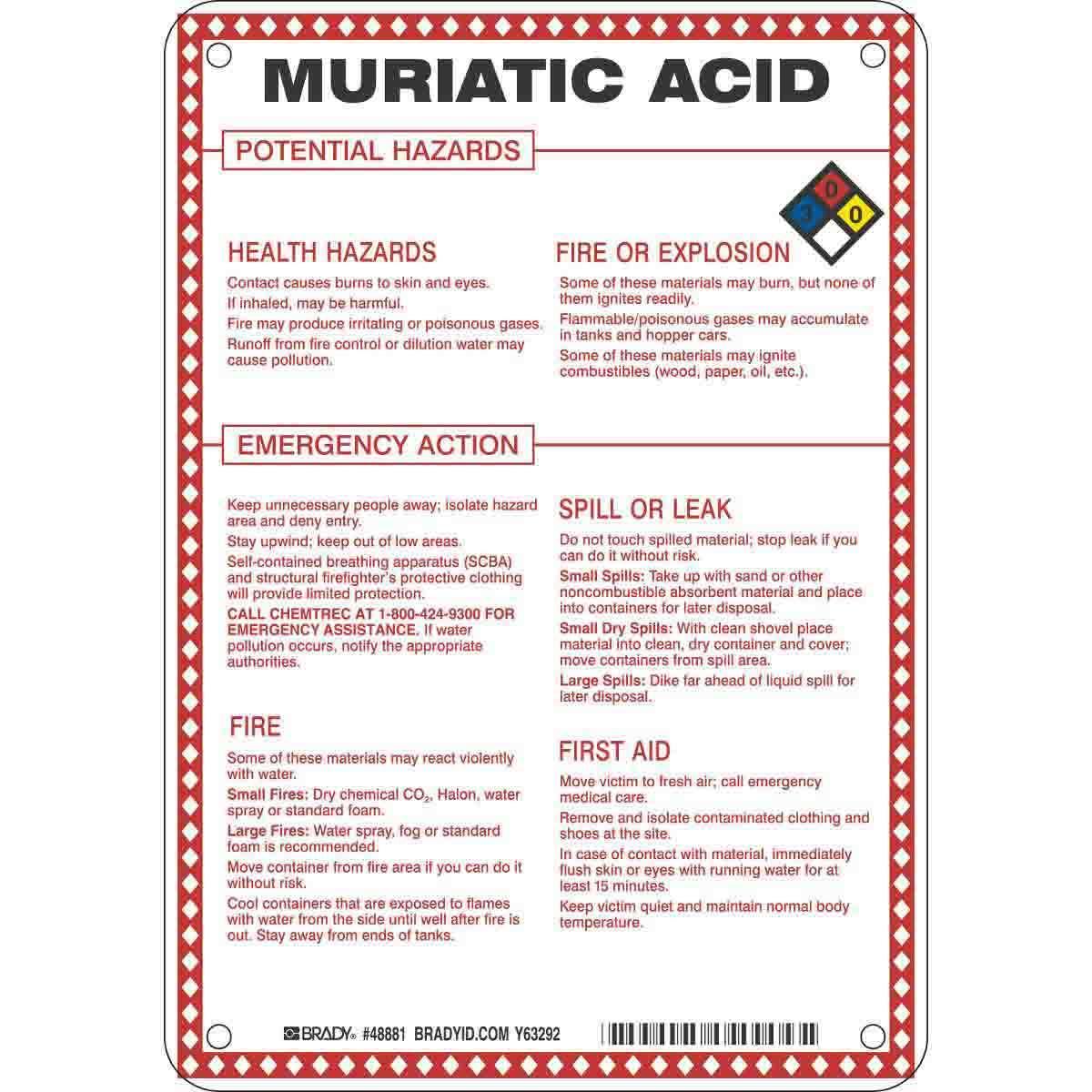 Brady® 48881 Chemical & Hazardous Material Signs