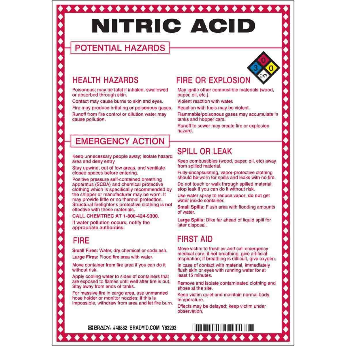 Brady® 48882 Chemical & Hazardous Material Signs