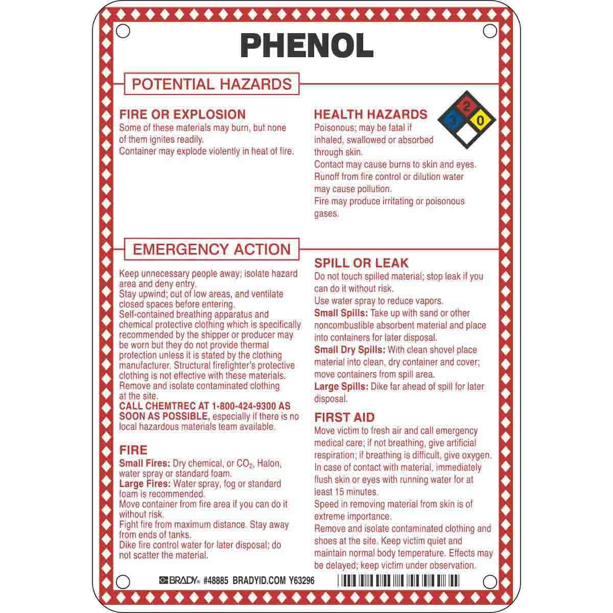 Brady® 48885 Chemical & Hazardous Material Signs