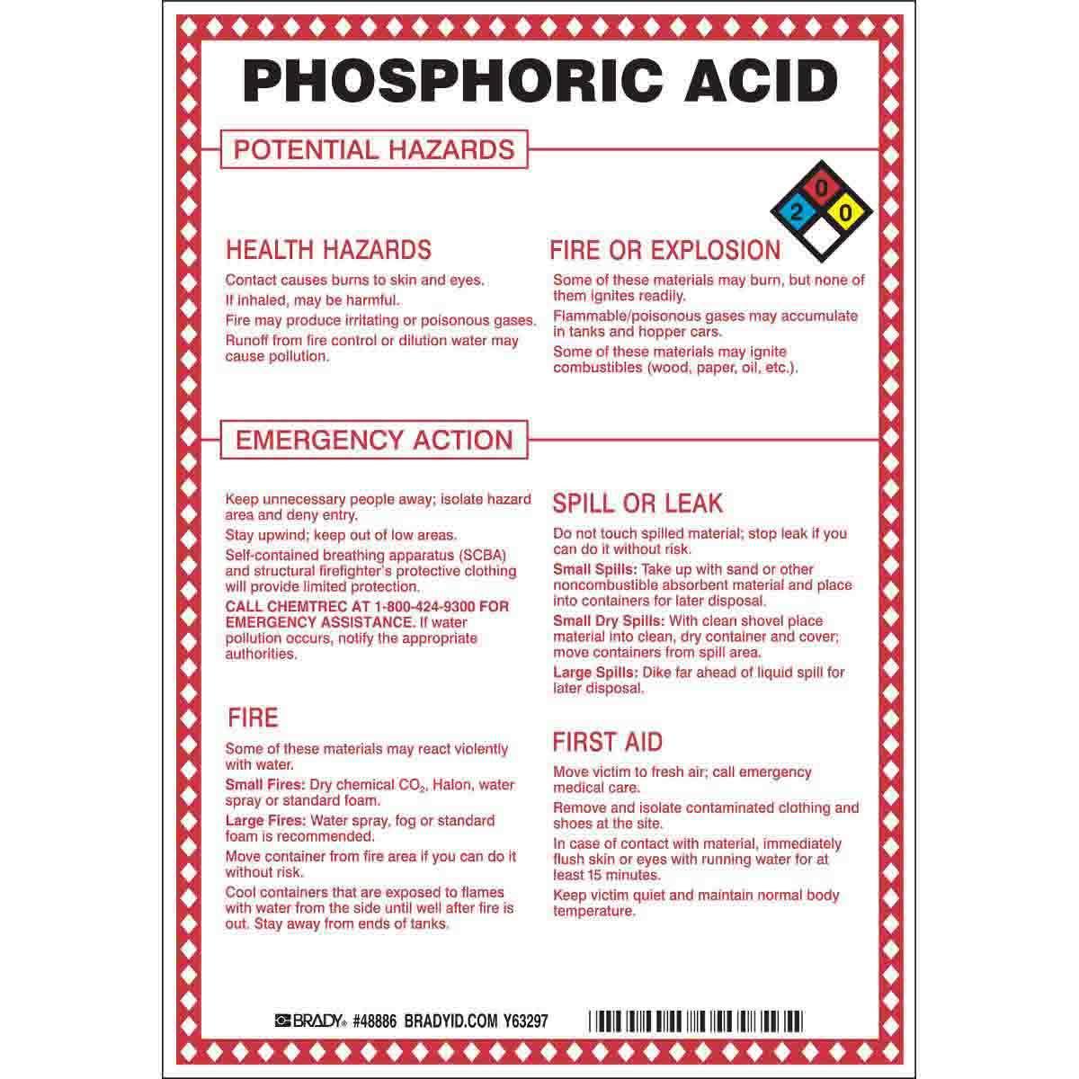 Brady® 48886 Chemical & Hazardous Material Signs