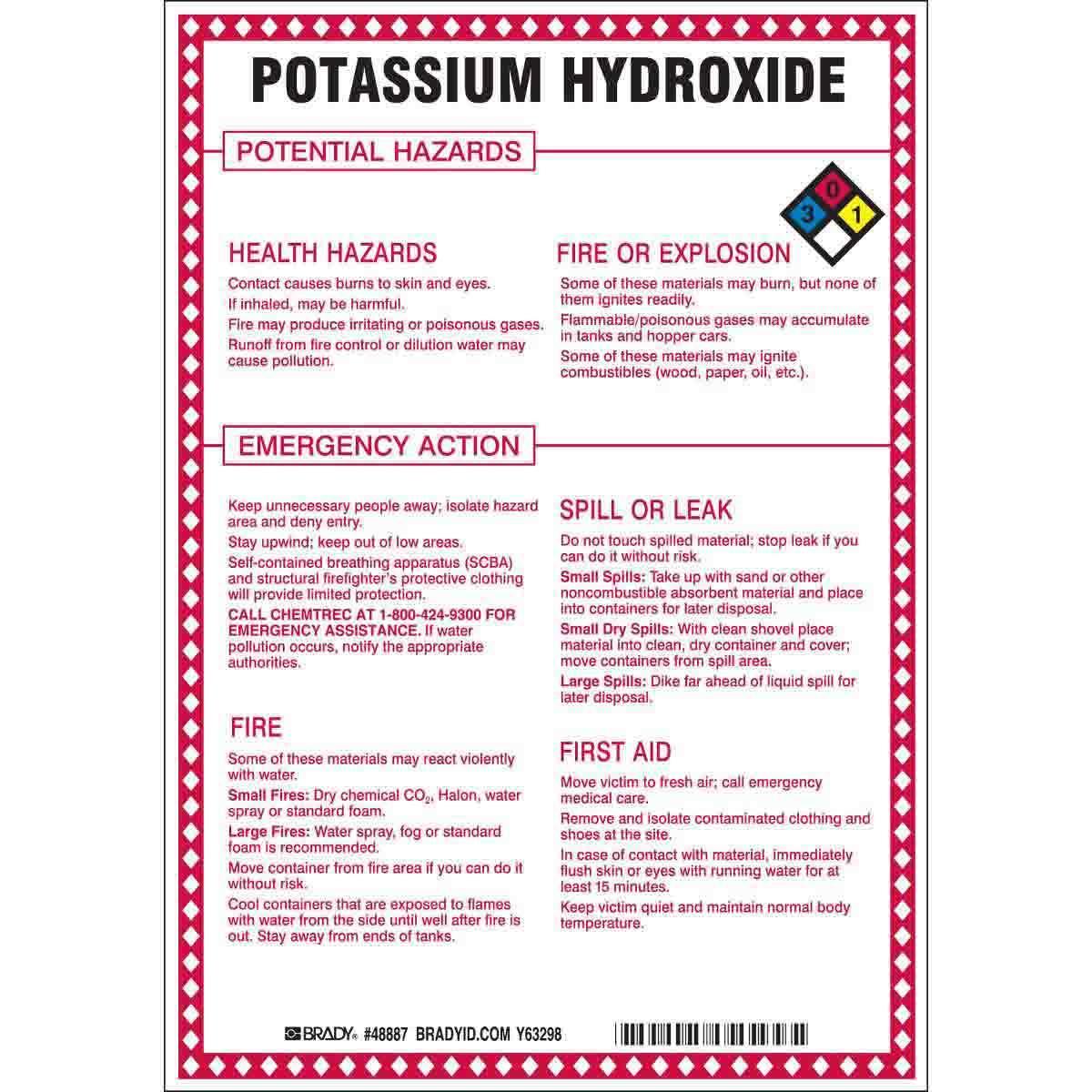 Brady® 48887 Chemical & Hazardous Material Signs