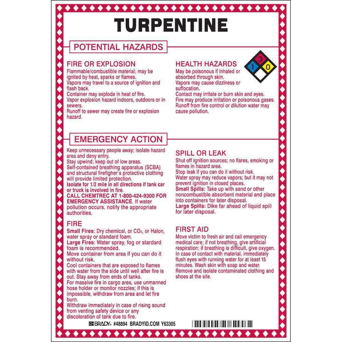Brady® 48894 Chemical & Hazardous Material Signs