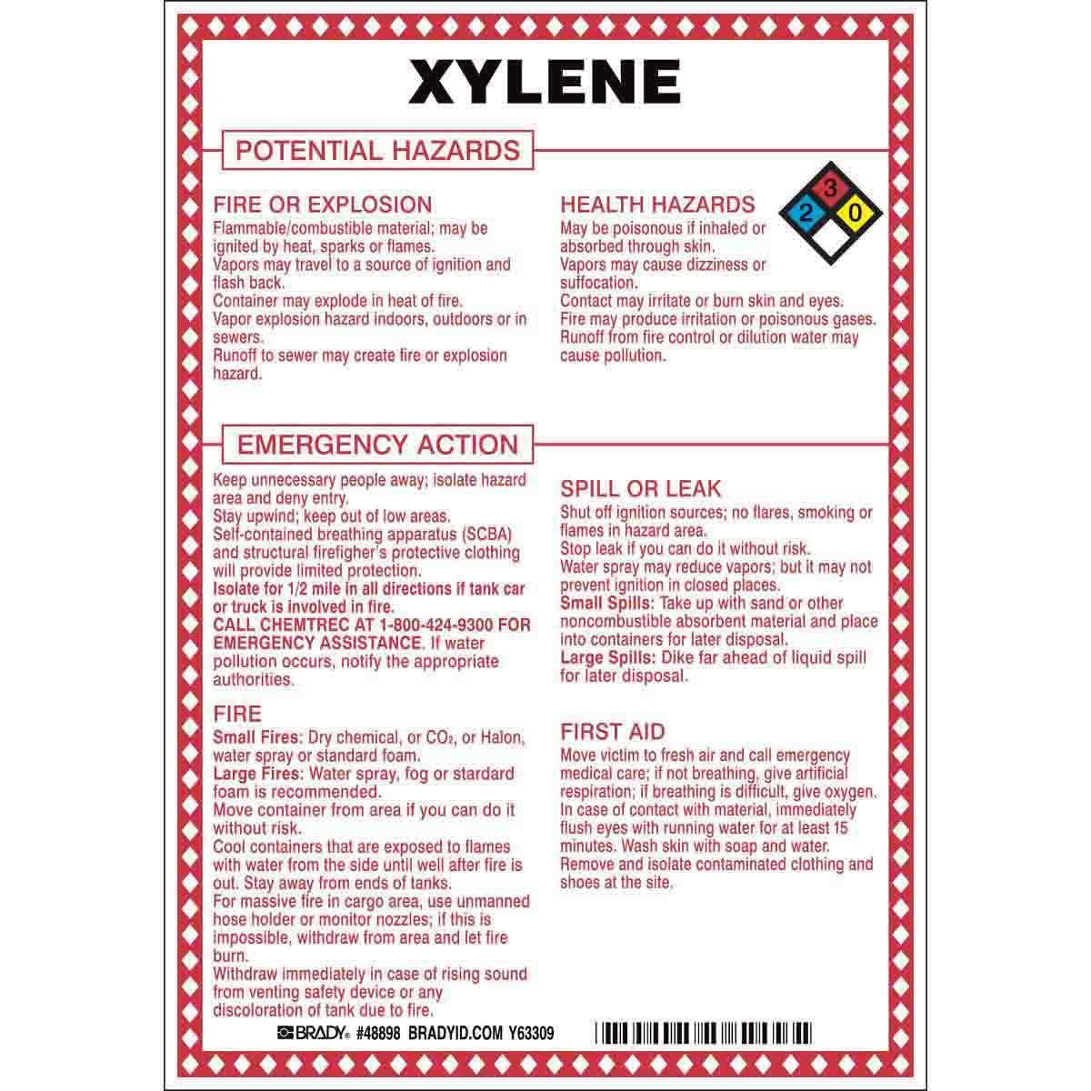 Brady® 48898 Chemical & Hazardous Material Signs