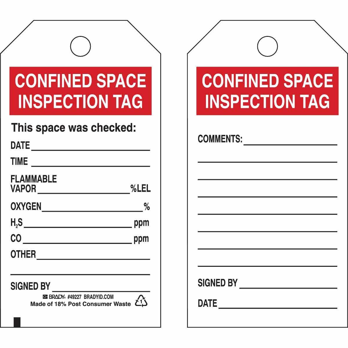 Brady® 49227 Safety & Facility Tags