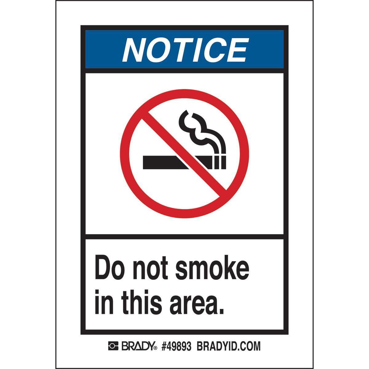 Brady® 49893 No Smoking & Restricted Activity Signs