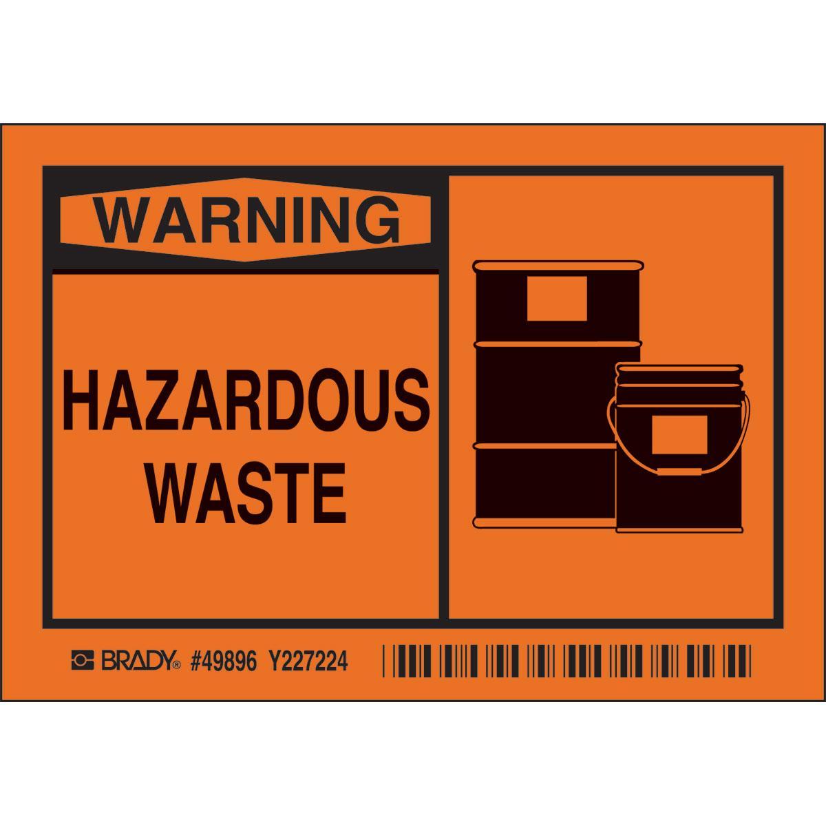 Brady® 49896 Chemical & Hazardous Material Signs