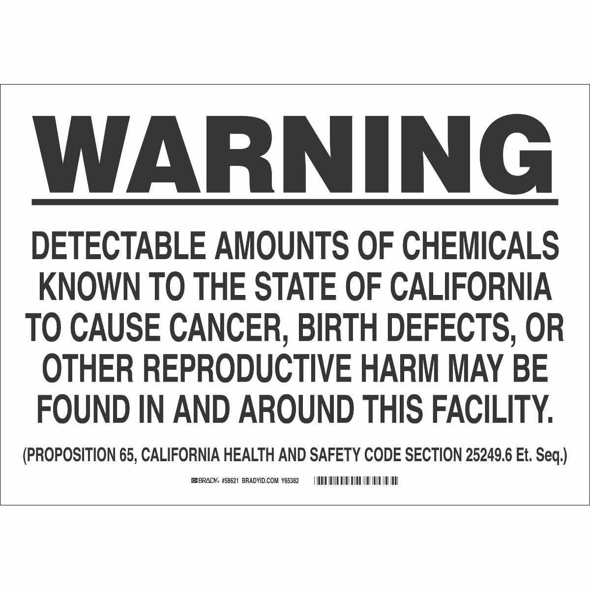 Brady® 122343 Chemical & Hazardous Material Signs
