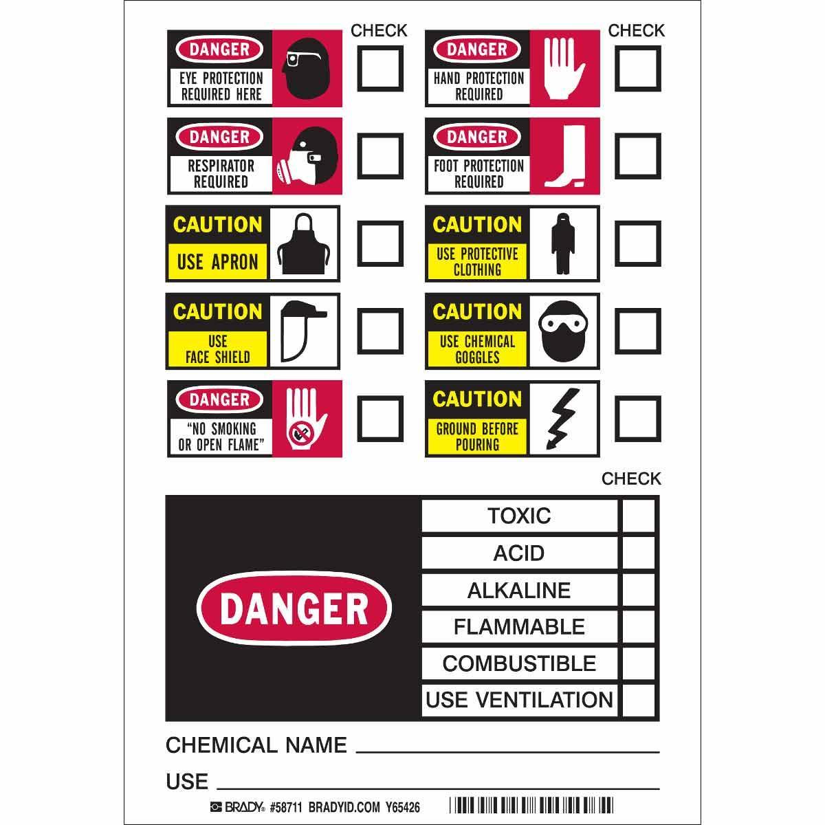 Brady® 58711 Safety & Facility Labels