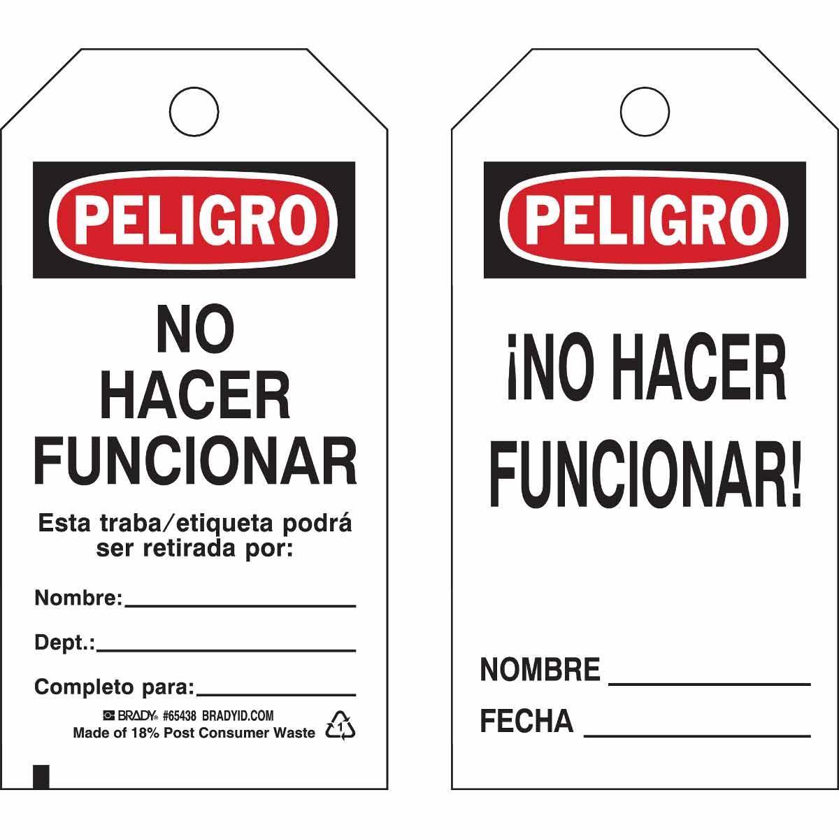 Brady® 65438 Safety & Facility Tags