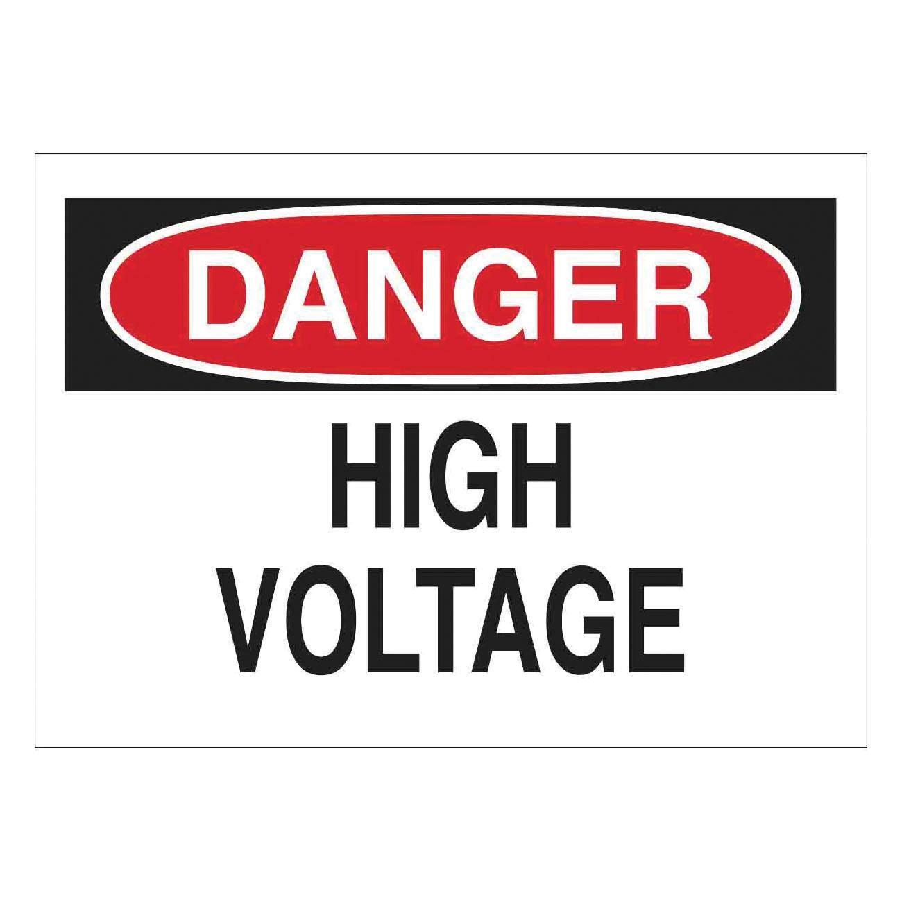 Brady® 71565 Rectangular Electrical Safety Sign, DANGER, 7 in H 10 in W, Black/Red on White, B-120 Fiberglass, Fastened Mount