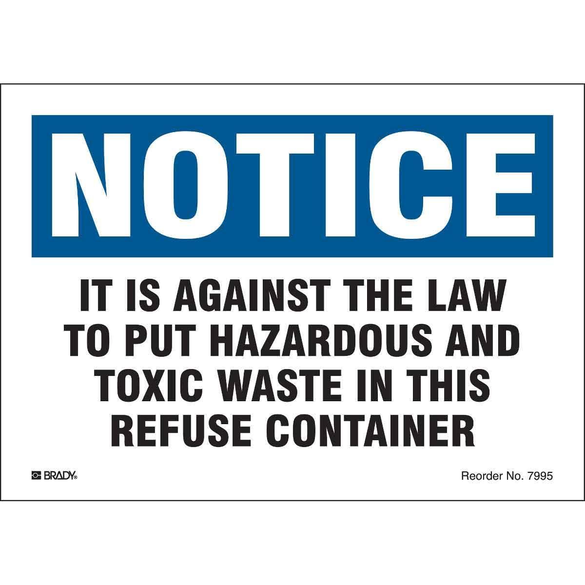 Brady® 7995LS Chemical & Hazardous Material Signs