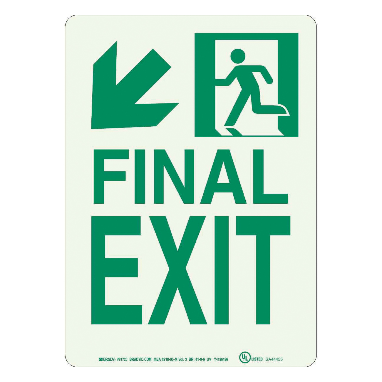 Brady® 81720 Fire, Emergency, Exit & First Aid Signs
