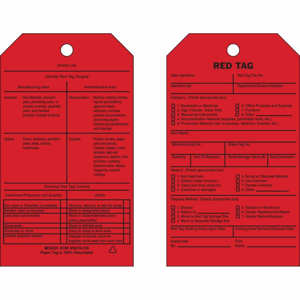 Brady® 81992 Safety & Facility Tags