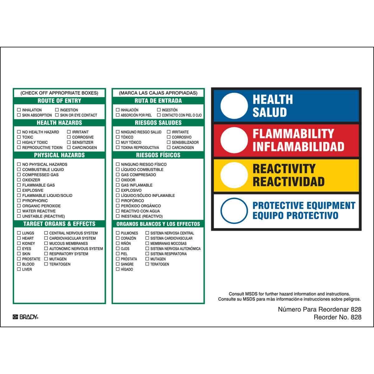Brady® 828LS Safety & Facility Labels