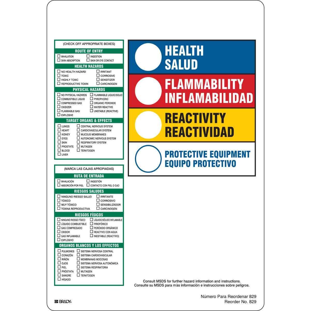 Brady® 829LS Safety & Facility Labels