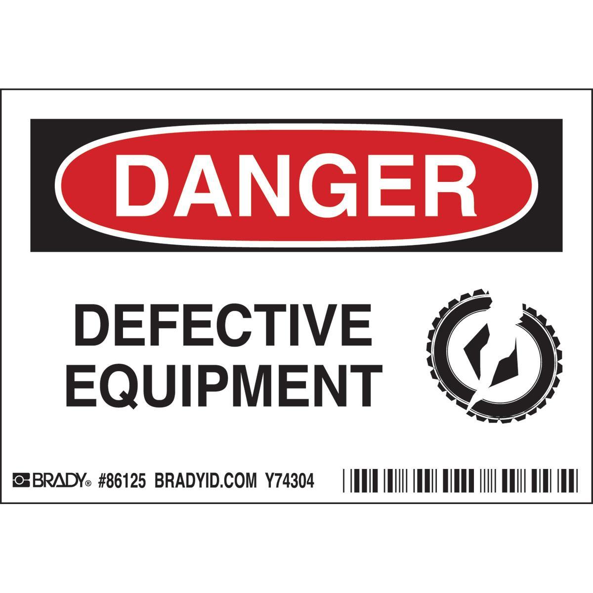 Brady® 86125 Safety & Facility Labels