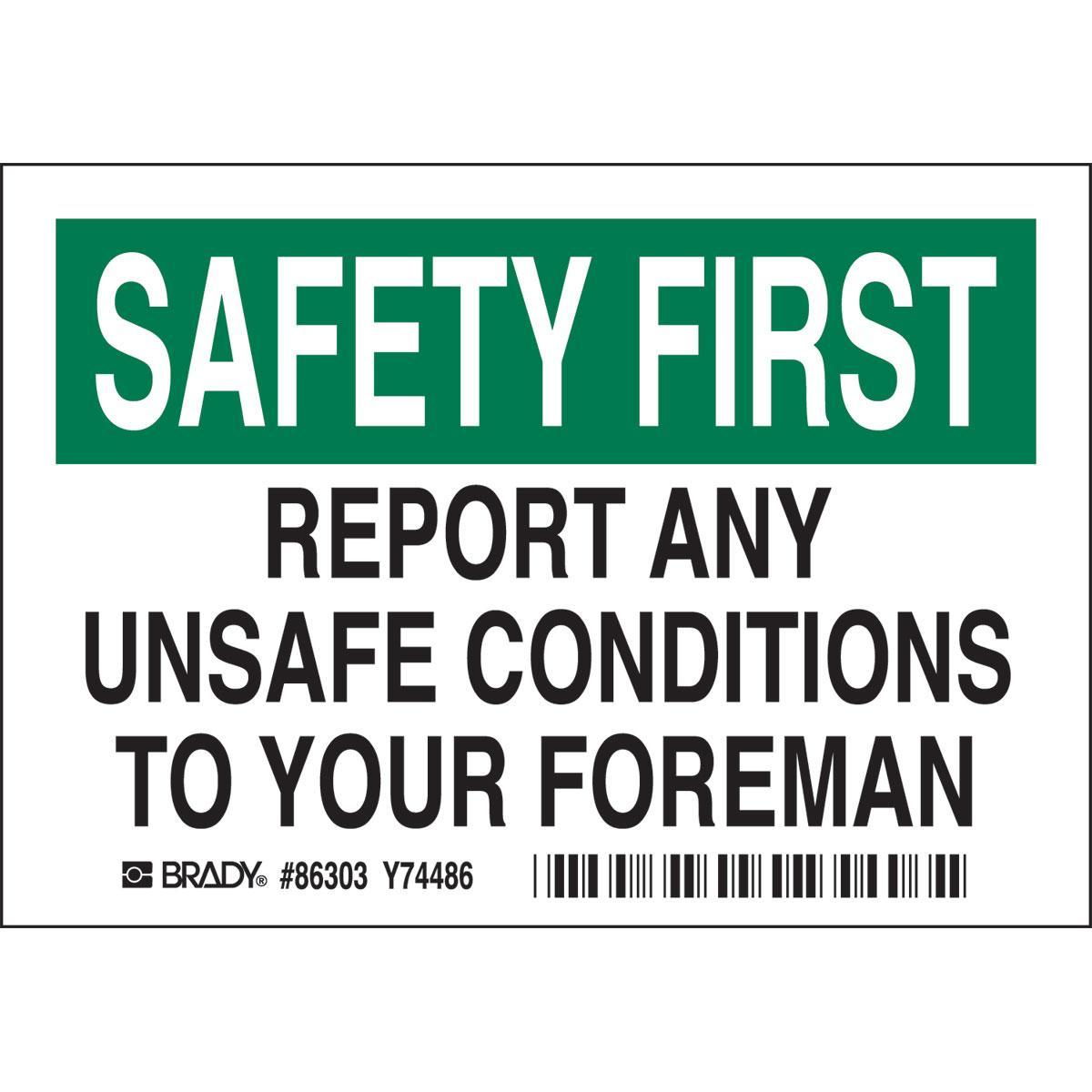 Brady® 86303 Accident Prevention Signs
