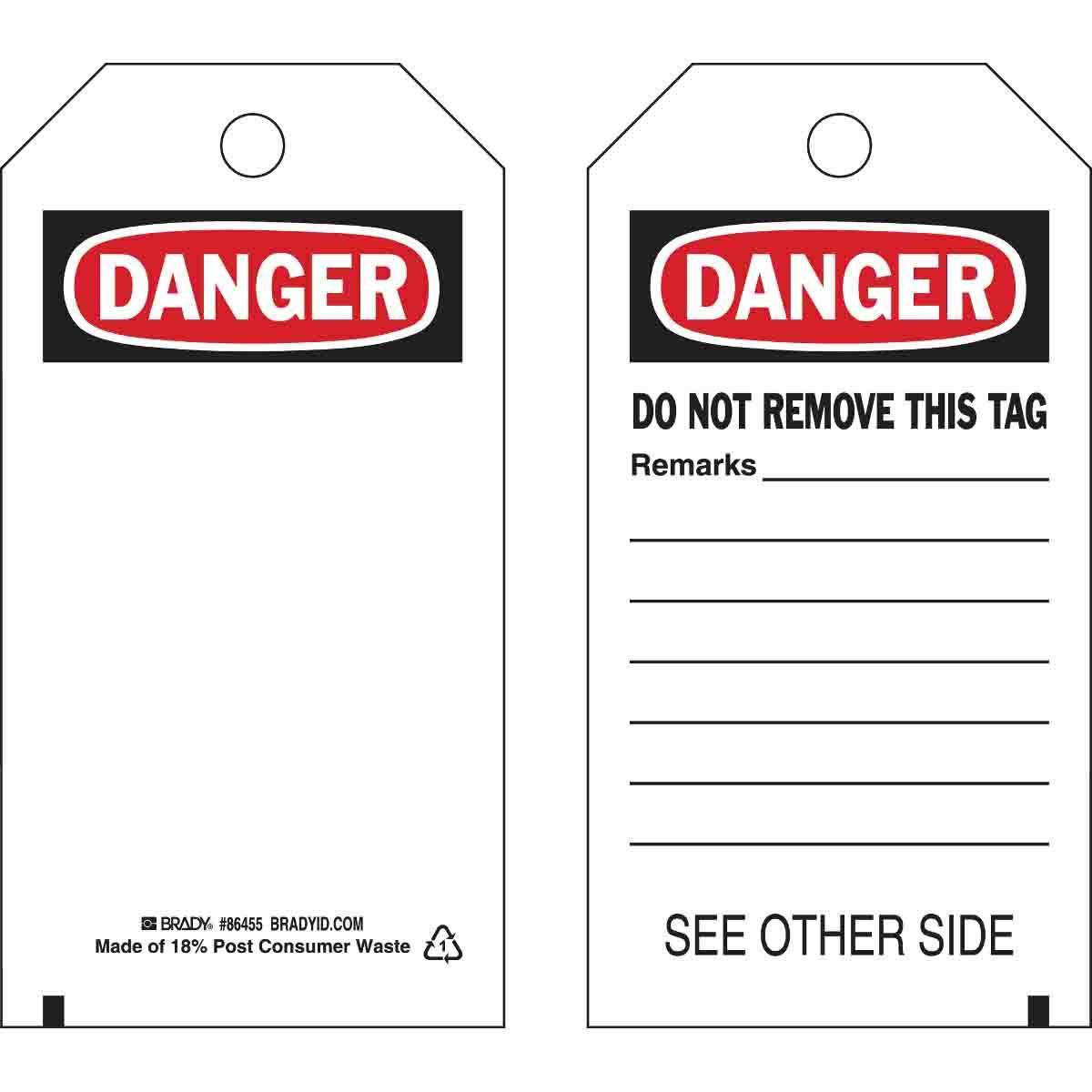 Brady® 86455 Safety & Facility Tags