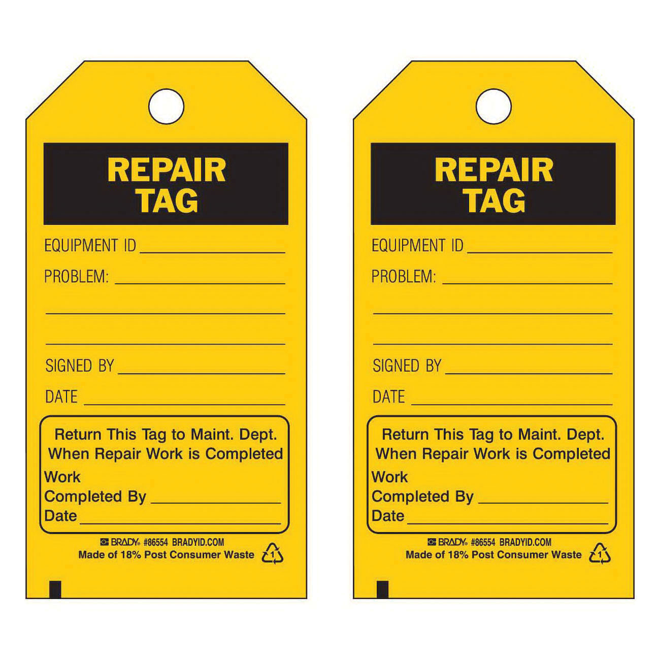Brady® 86664 Safety & Facility Tags