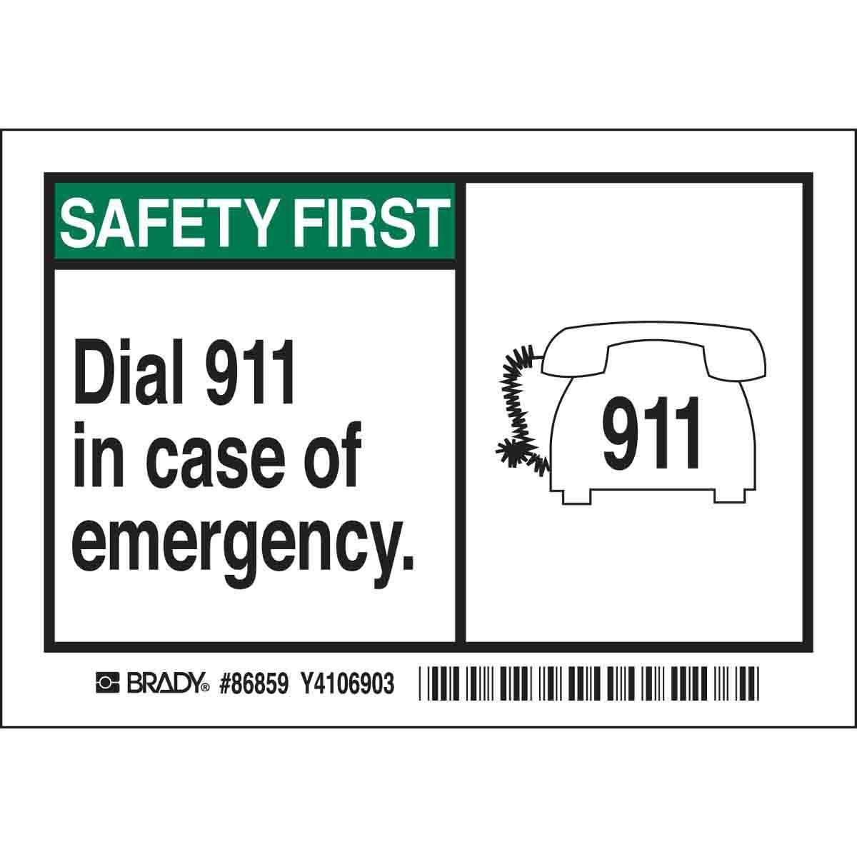 Brady® 86859 Safety & Facility Labels
