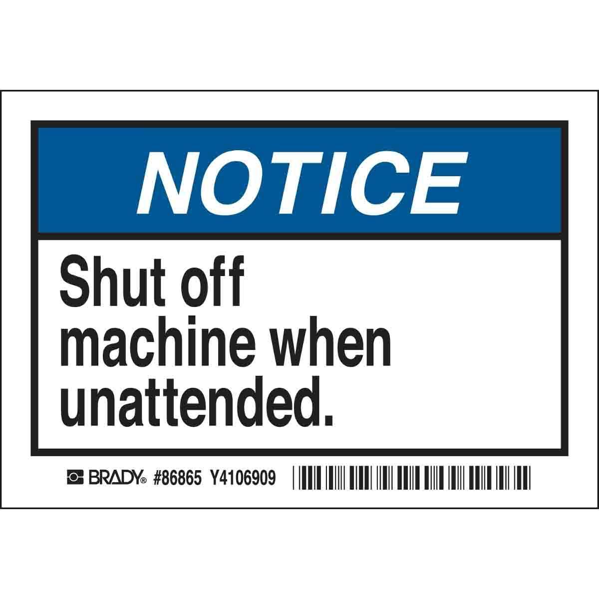 Brady® 86865 Safety & Facility Labels