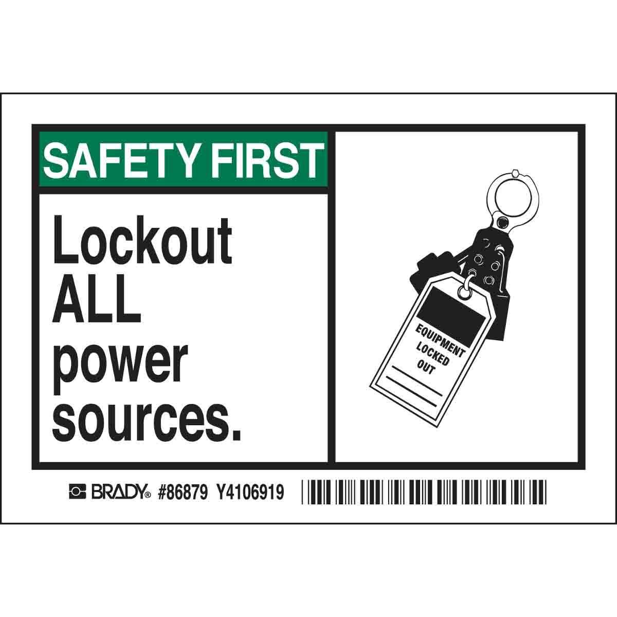 Brady® 86879 Safety & Facility Labels