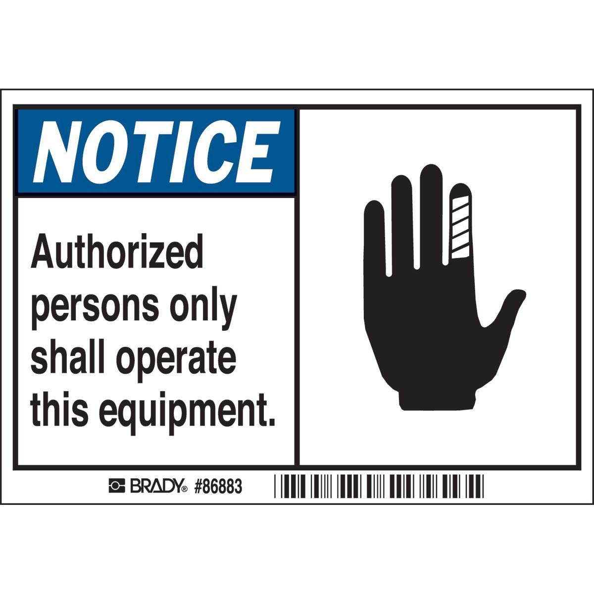 Brady® 86883 Safety & Facility Labels