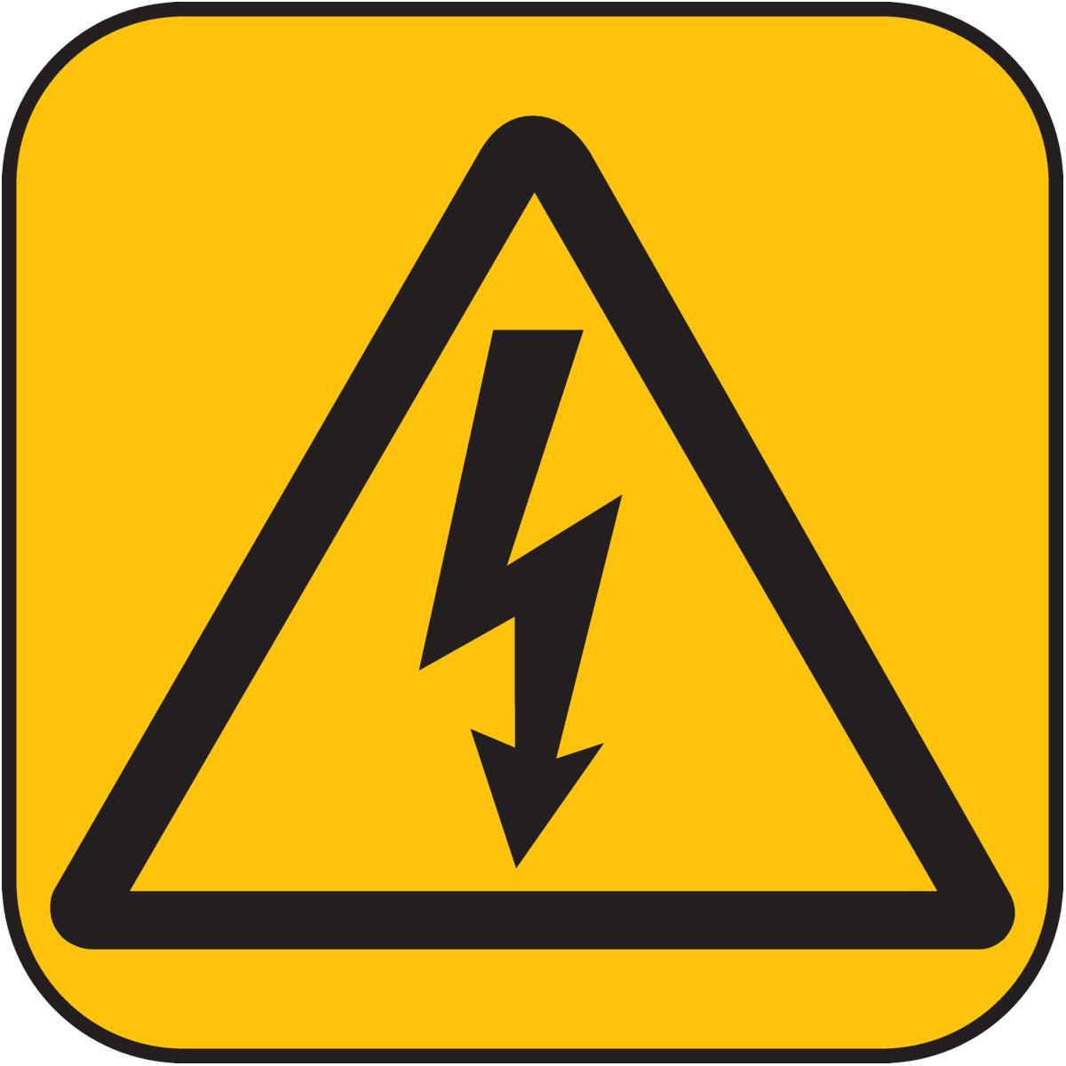 Brady® 89153 Square Electrical Safety Sign, 3 in H x 3 in W, Black on Yellow, B-302 Polyester, Adhesive Mount