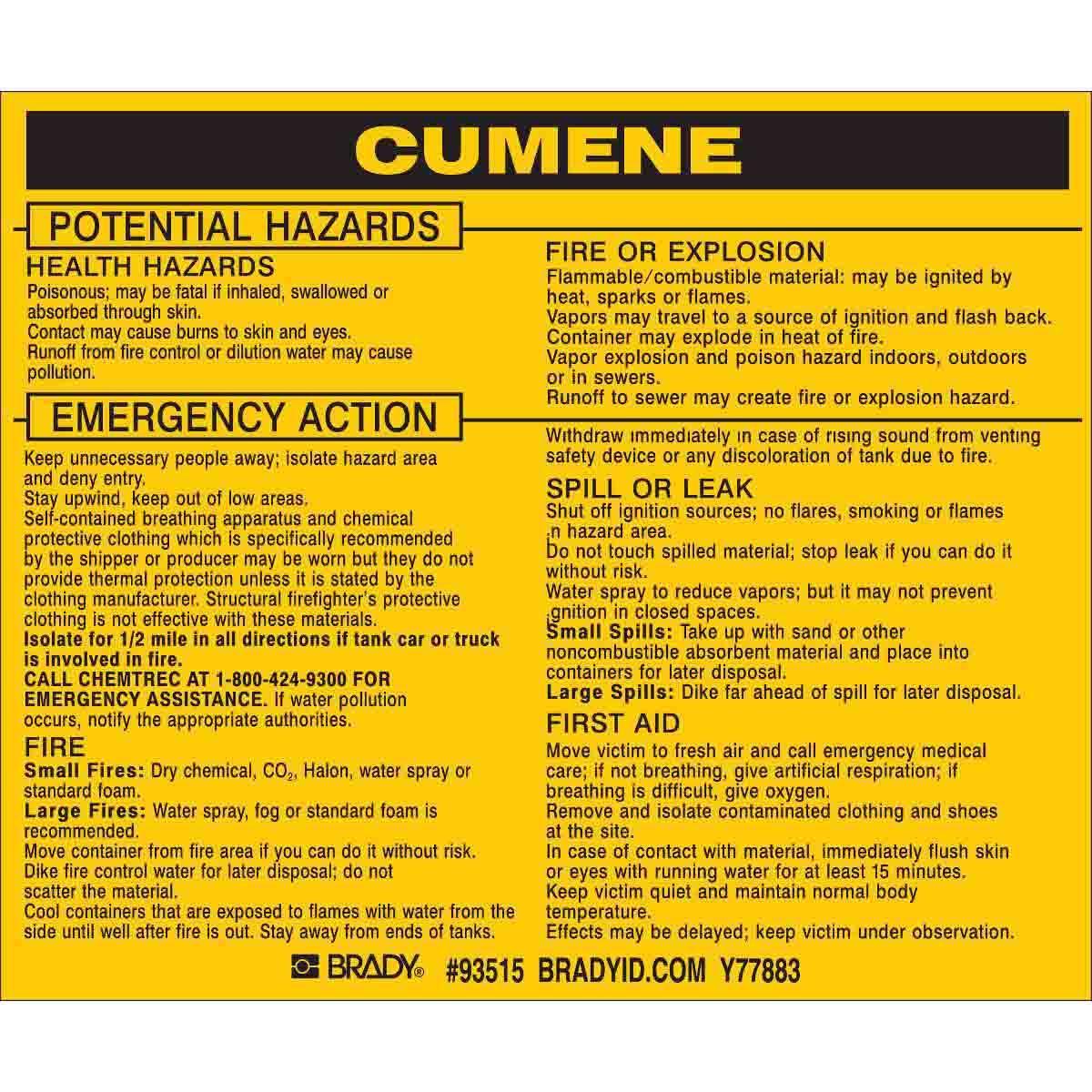 Brady® 93515 Safety & Facility Labels