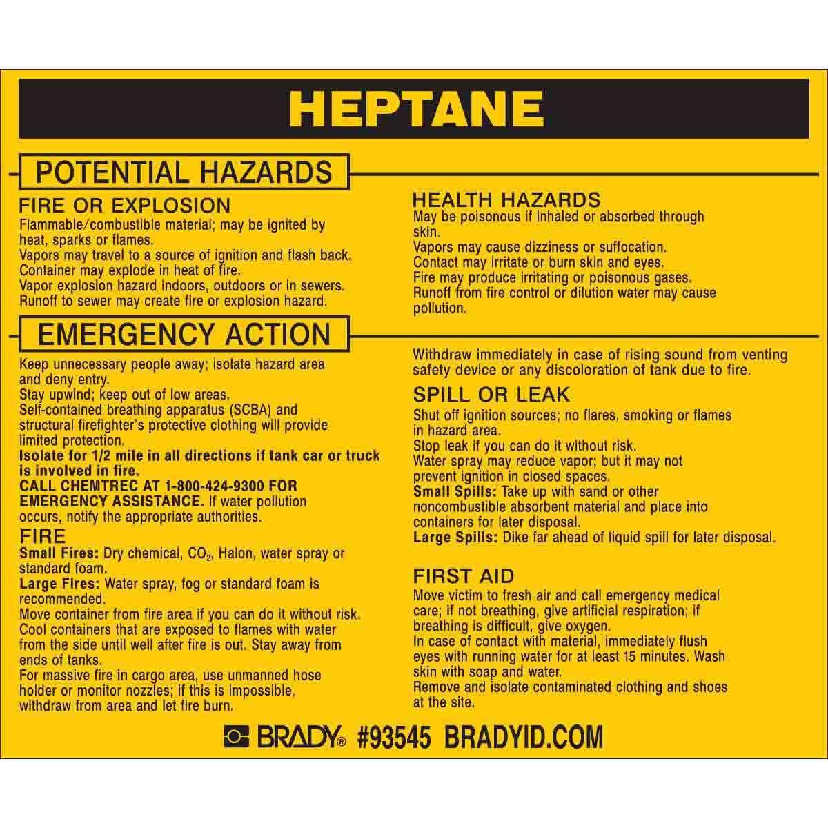 Brady® 93545 Safety & Facility Labels
