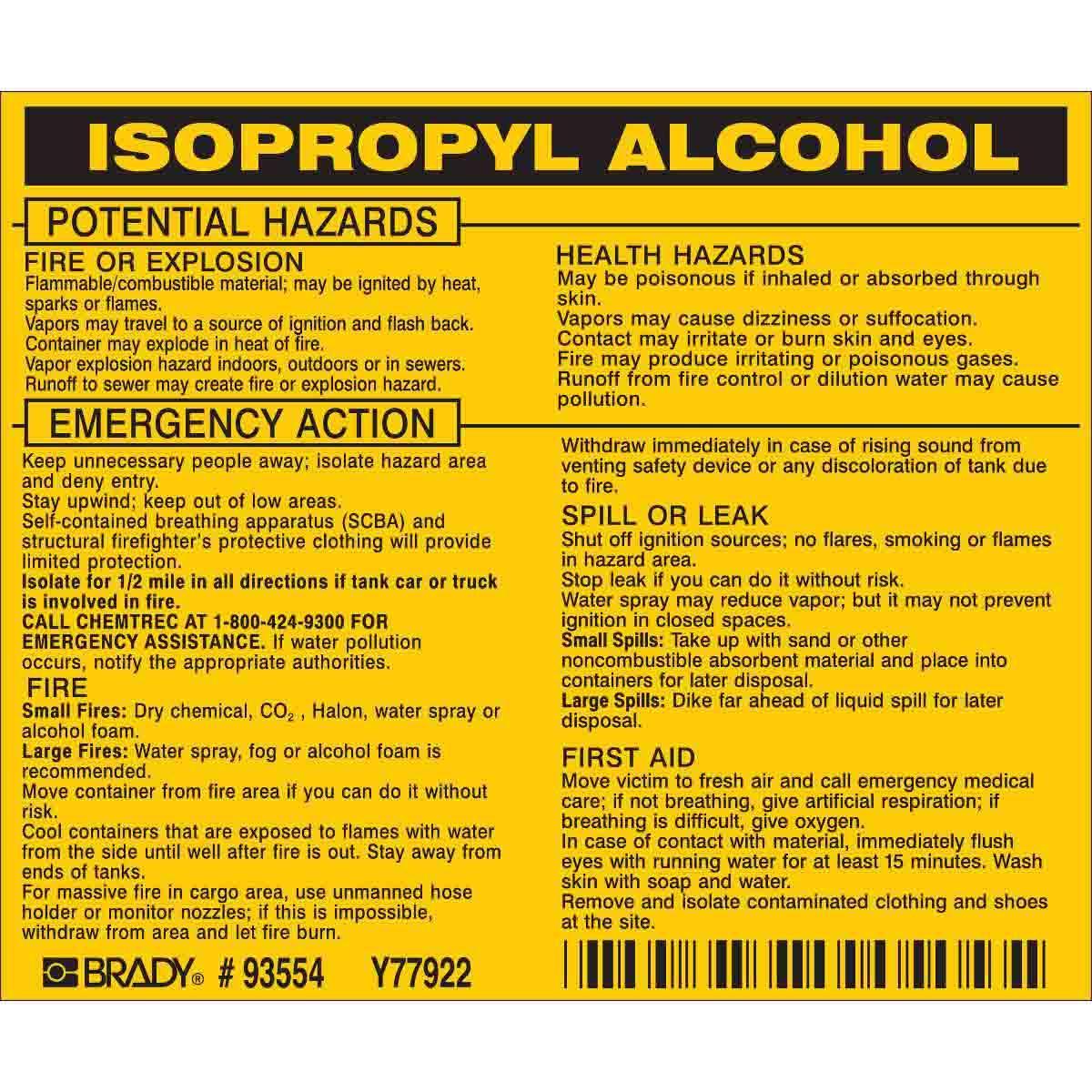 Brady® 93554 Safety & Facility Labels