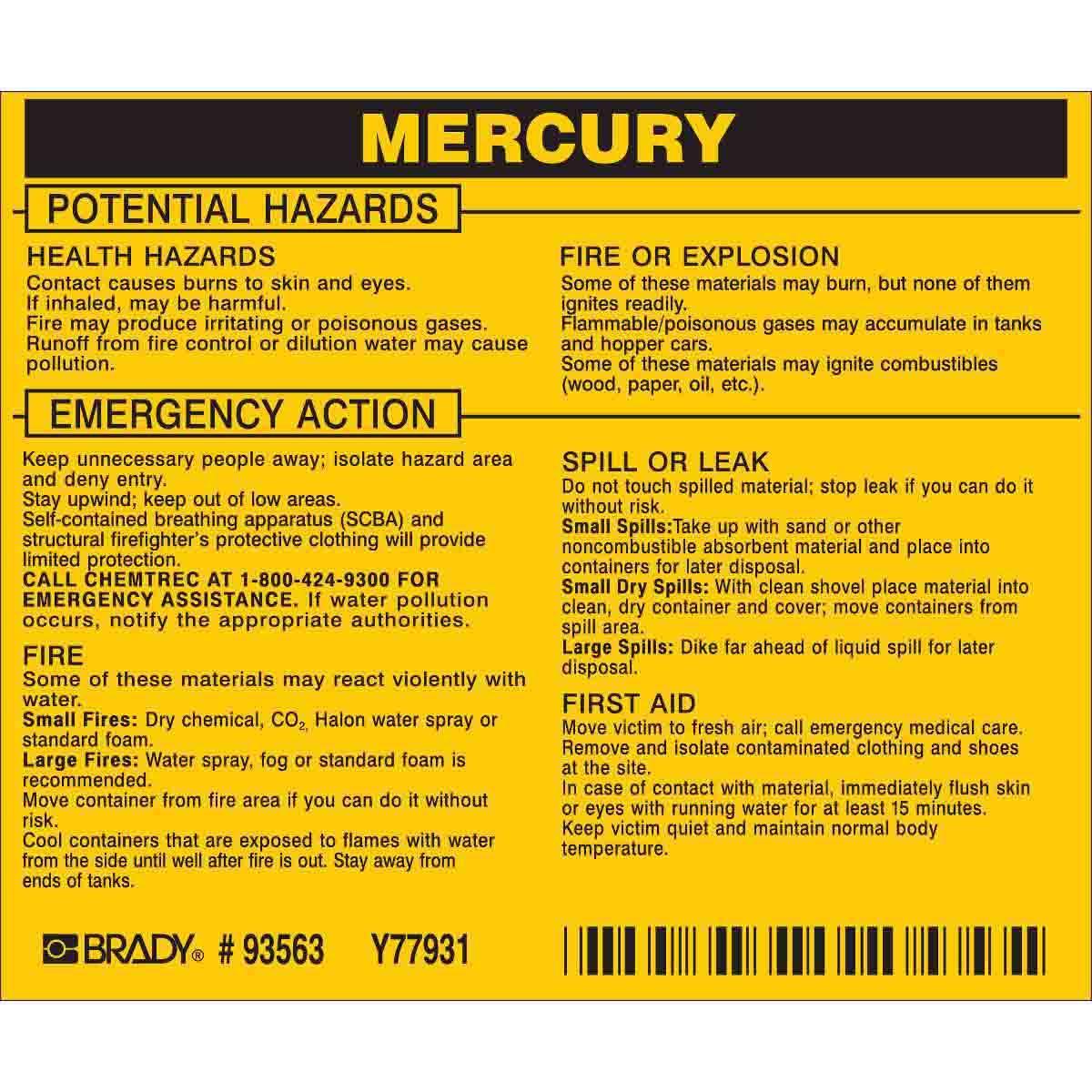 Brady® 93563 Safety & Facility Labels