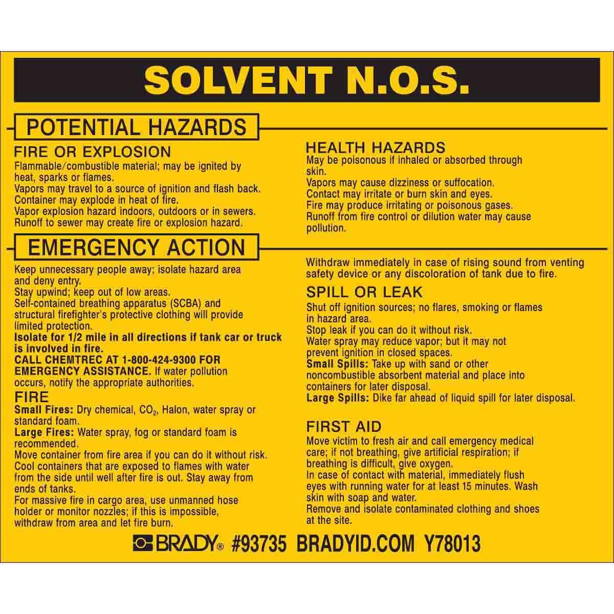 Brady® 93735 Safety & Facility Labels