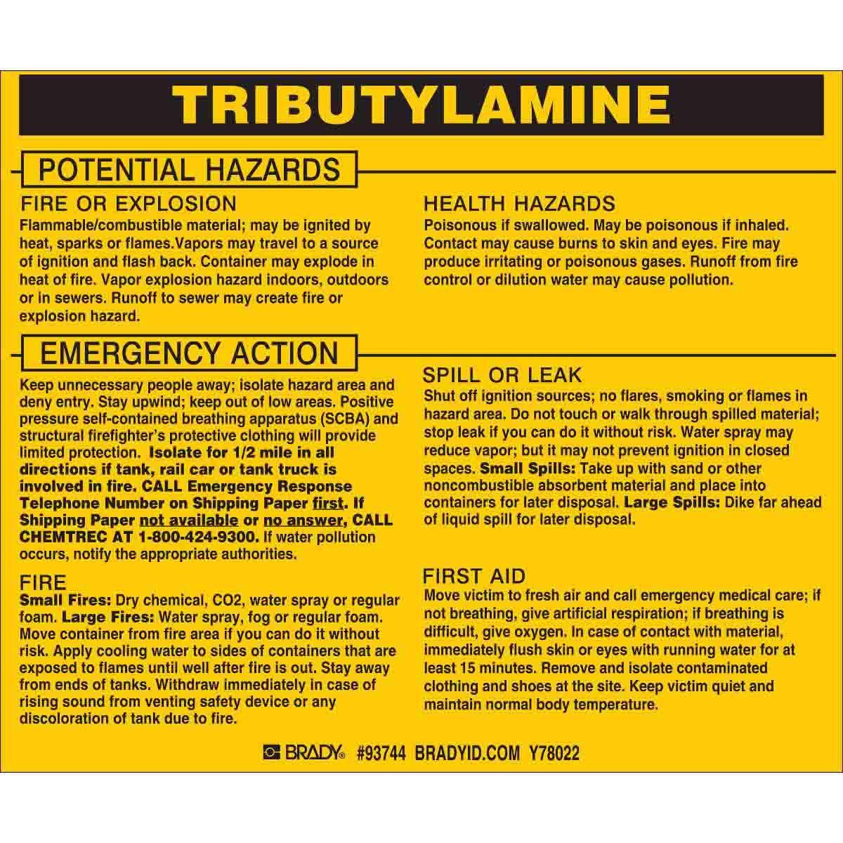 Brady® 93744 Safety & Facility Labels