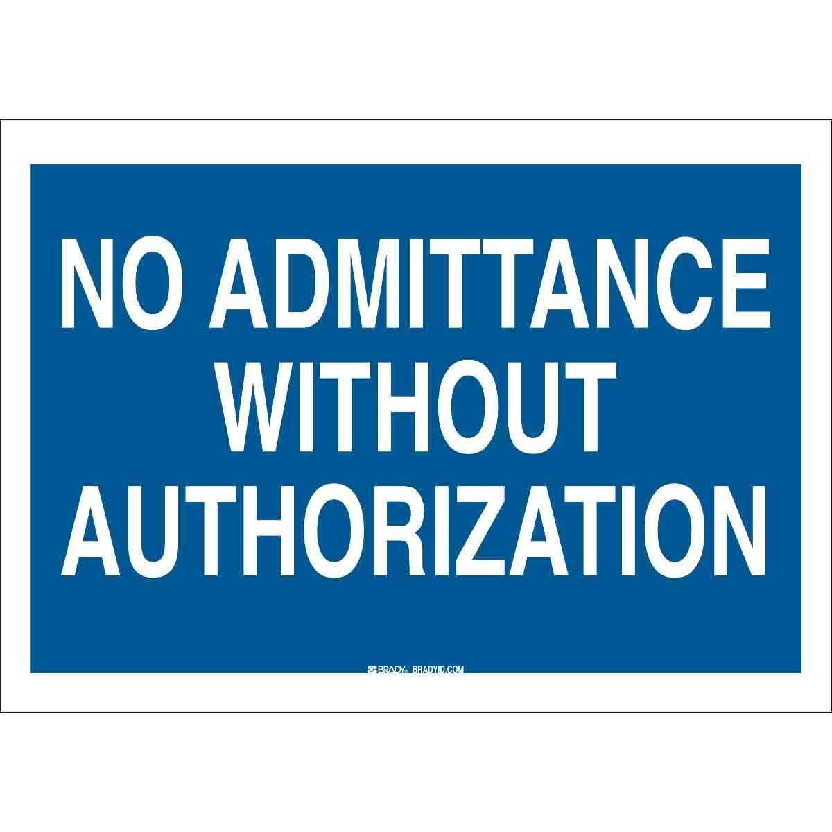 Brady® 95436 Access & Security Signs