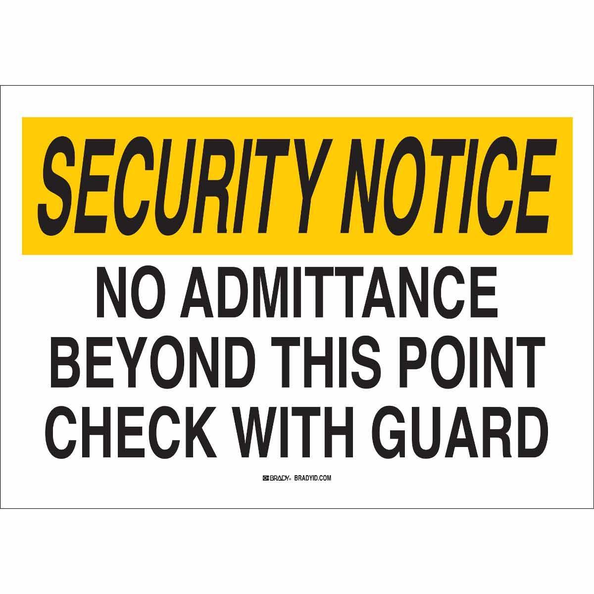 Brady® 95483 Access & Security Signs