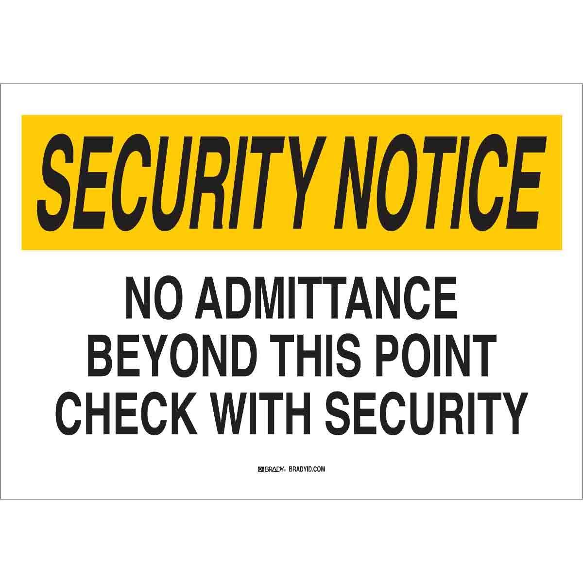 Brady® 95484 Access & Security Signs