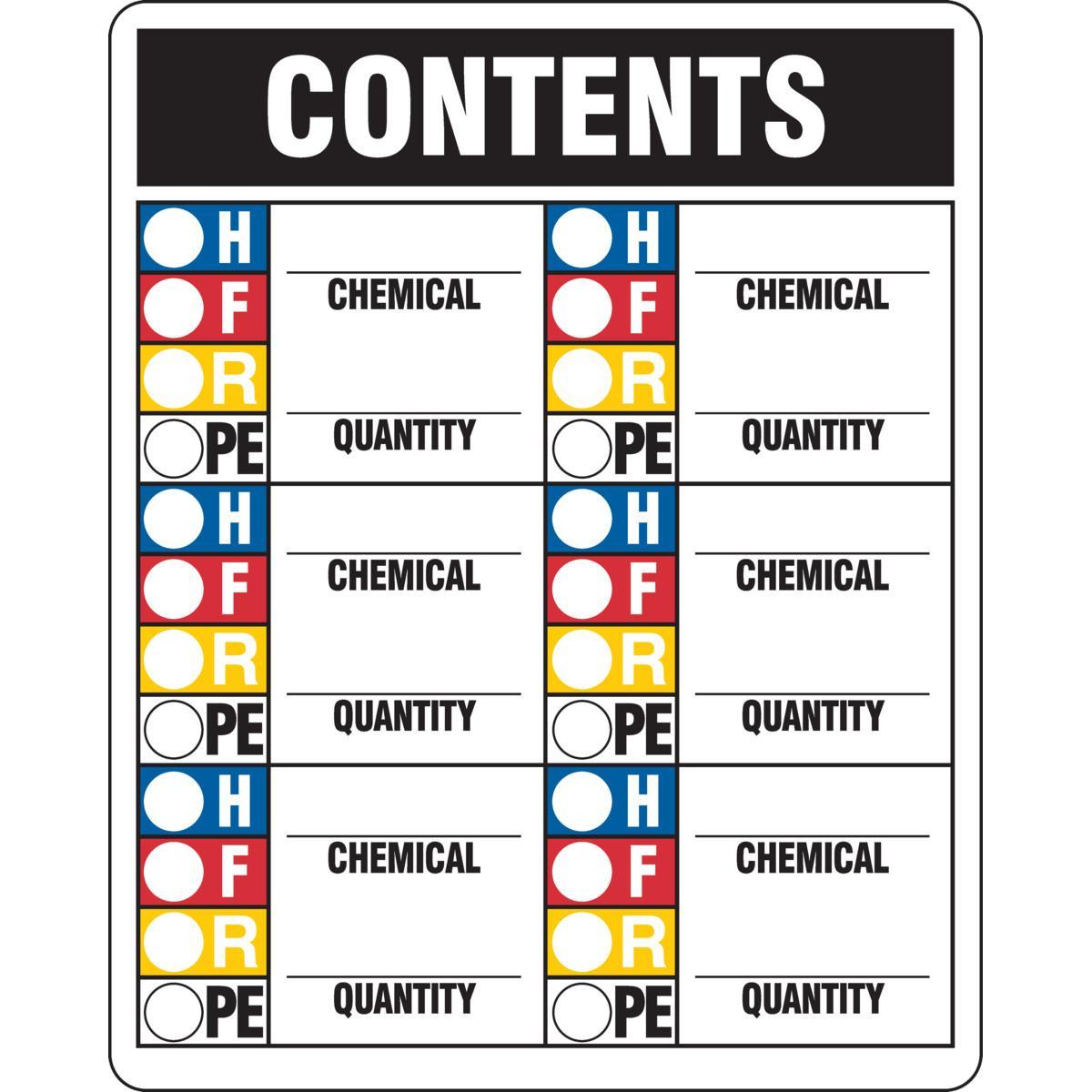 Brady® 99189 Chemical & Hazardous Material Signs