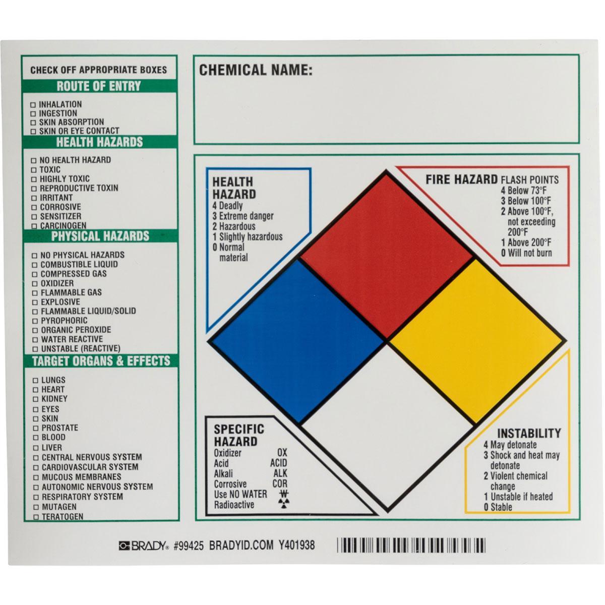 Brady® 99425 Safety & Facility Labels