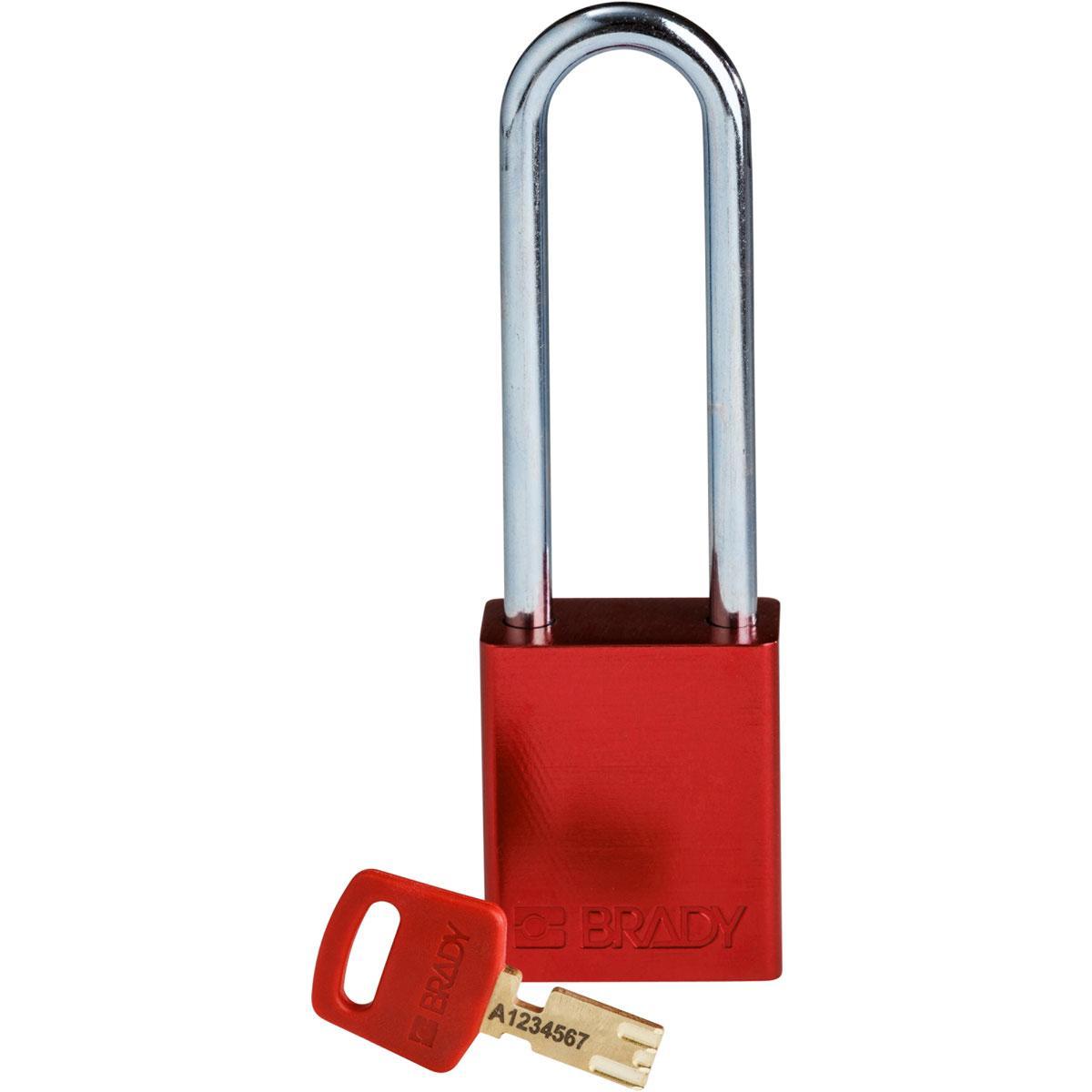 Brady® ALU-RED-76ST-KD Lockout Padlocks