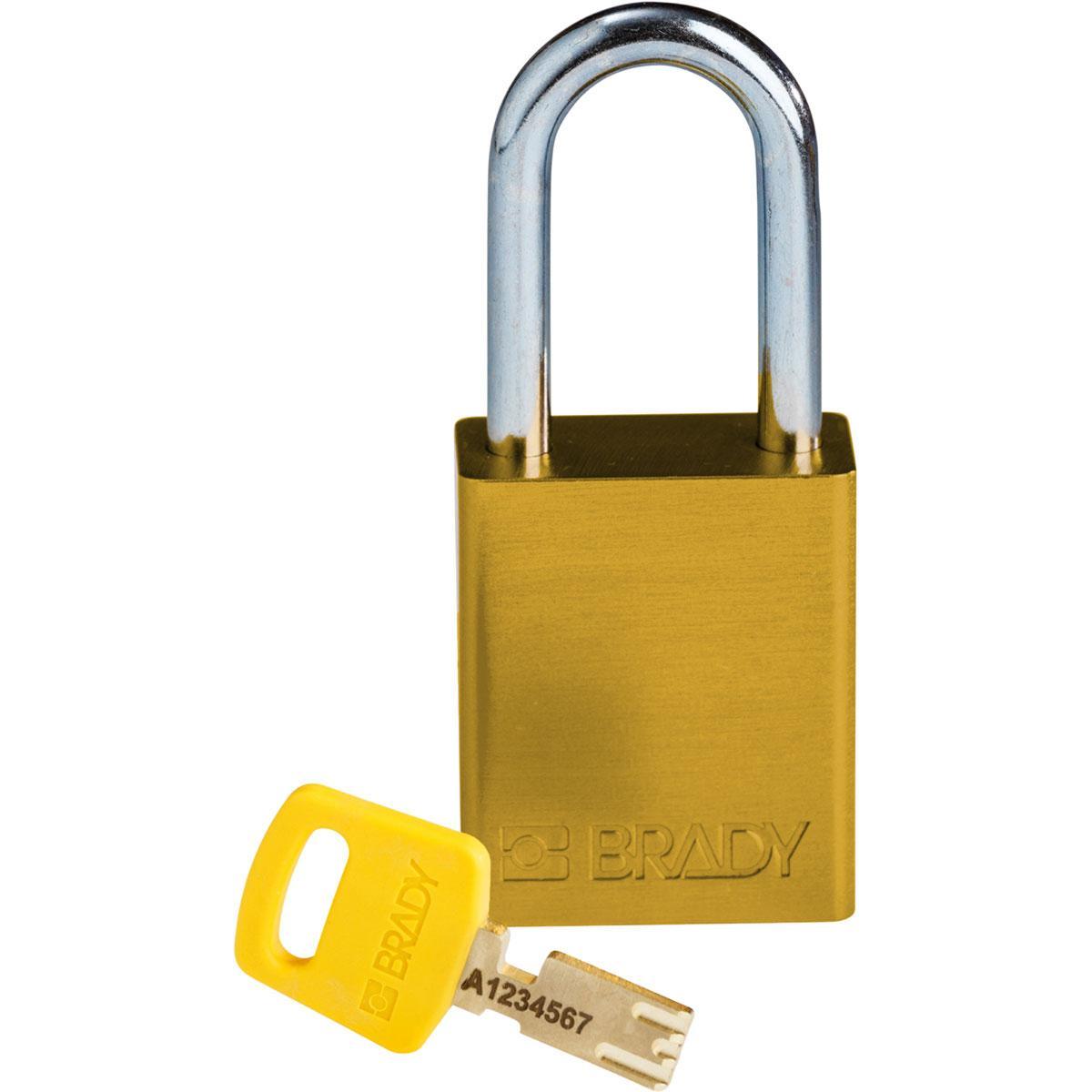 Brady® ALU-YLW-38ST-KD Lockout Padlocks