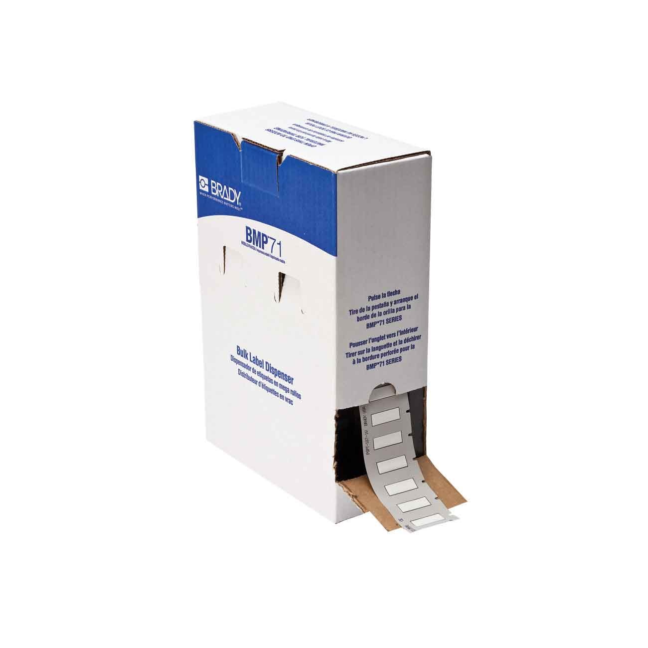 Brady® BM-187-1-342 PermaSleeve Heat Shrink Wire and Cable Label, 1 in L x 0.335 in W, White, Polyolefin