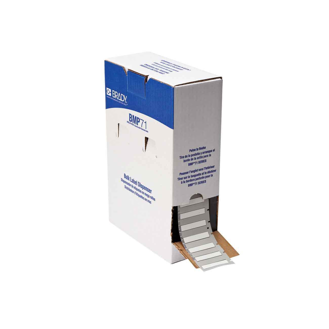Brady® BM-187-175-342 PermaSleeve Heat Shrink Wire and Cable Label, 1.75 in L x 0.335 in W, White, Polyolefin