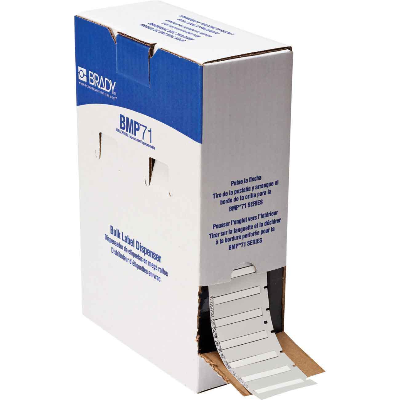 Brady® BM-125-175-342 PermaSleeve Heat Shrink Wire and Cable Label, 1.75 in L x 0.235 in W, White, Polyolefin