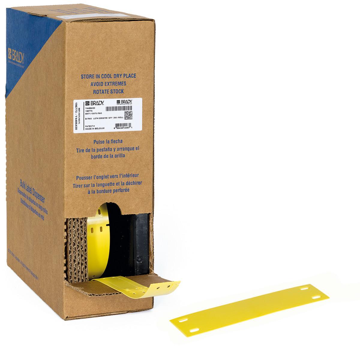 Brady® BM-25X75-7643-YL Wire & Component Tags