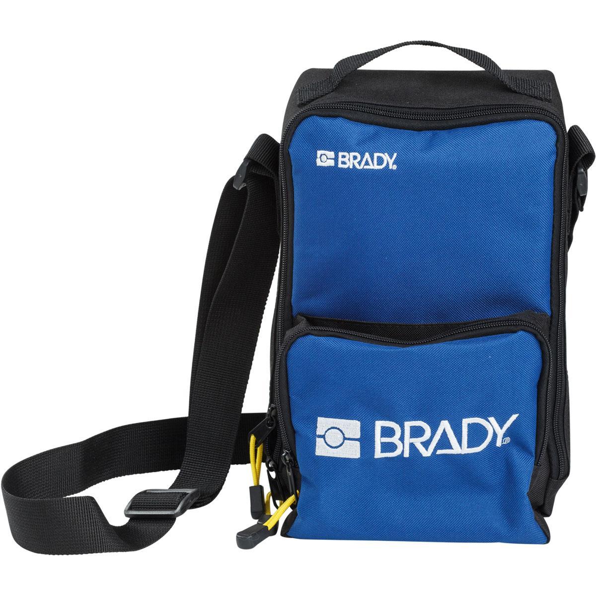 Brady® BMP-SC-1 Carrying Portable Printer Soft Case, 12 in H 8 in W 5 in D, Polyester, Black/Blue